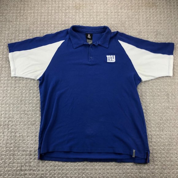 Reebok NY Giants Polo Shirt Men XL Blue White NFL Football Embroidered Logo Golf - Picture 1 of 9